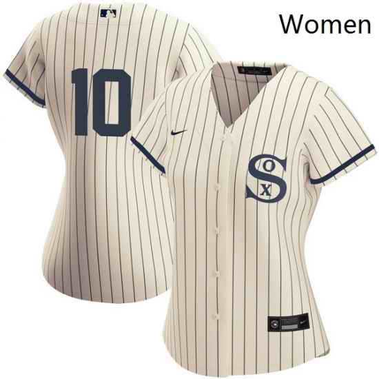 Women Chicago White Sox Field of Dreams 10 Yoan Moncada Cream Jersey